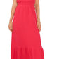 Vestido longo feminino Vince Camuto em chiffon e gaze, branco, tamanho médio