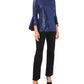 Blusa feminina Vince Camuto com manga sino e lantejoulas, azul, tamanho GG