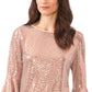Blusa feminina Vince Camuto com manga sino e lantejoulas, rosa