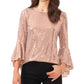 Blusa feminina Vince Camuto com manga sino e lantejoulas, rosa