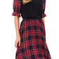 Top feminino CeCe Mixed Media, preto, tamanho X-S