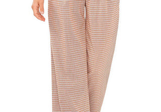 1. Calça larga xadrez State Checker, laranja, tamanho 10