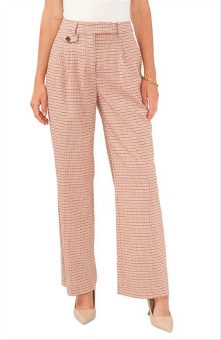 1. Calça larga xadrez State Checker, laranja, tamanho 10