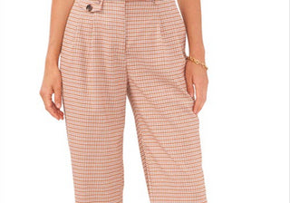 1. Calça larga xadrez State Checker, laranja, tamanho 10