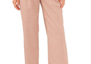 1. Calça larga xadrez State Checker, laranja, tamanho 10