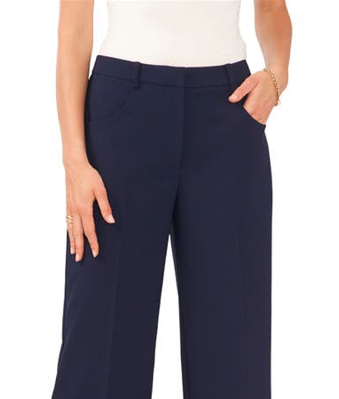 Calça feminina Vince Camuto de perna larga, azul, tamanho 4