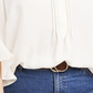 Blusa feminina Vince Camuto com mangas franzidas, branca, tamanho 1