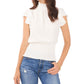 1.STATE Blusa feminina com mangas bufantes e franzidas, branca