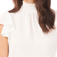 1.STATE Blusa feminina com mangas bufantes e franzidas, branca