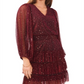 Vestido feminino Vince Camuto com brilho e bolinhas, vermelho, tamanho extrapequeno