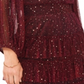 Vestido feminino Vince Camuto com brilho e bolinhas, vermelho, tamanho extrapequeno
