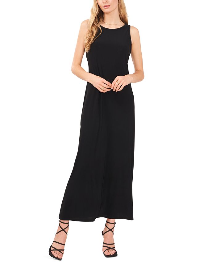 Vestido longo sem mangas feminino Vince Camuto, preto, tamanho pequeno