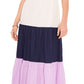 Vestido midi feminino Riley &amp; Rae com blocos de cores, branco, tamanho pequeno