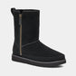 Botas curtas femininas Ugg Classic Zip, pretas, tamanho 5