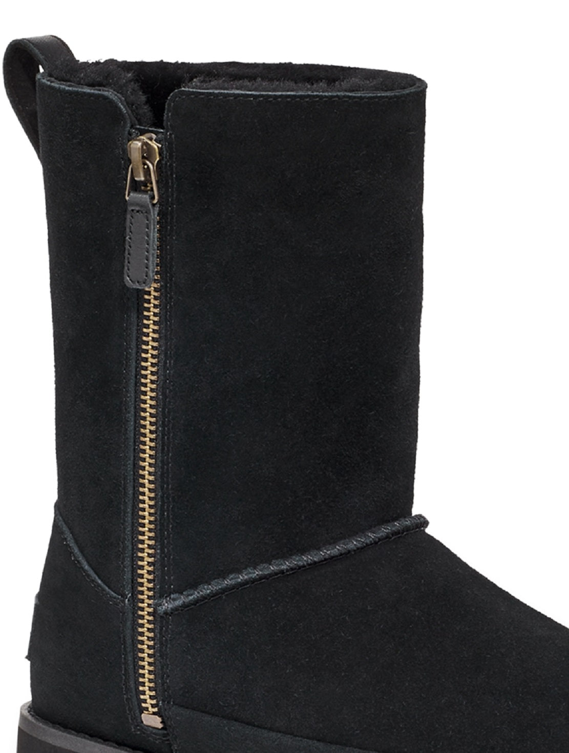 Botas curtas femininas UGG Classic Zip, pretas, tamanho 7