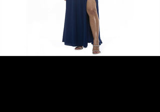 Vestido longo feminino Alexia Admor com fenda lateral e decote em coração, tamanho: 6, azul