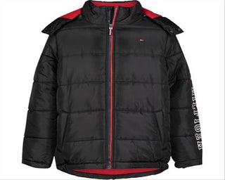 Jaqueta acolchoada Tommy Hilfiger Little Boy's Classic Logo, preta, tamanho 7