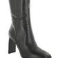 Bota feminina Mia Leticia de cano alto, preta, tamanho 7,5 M