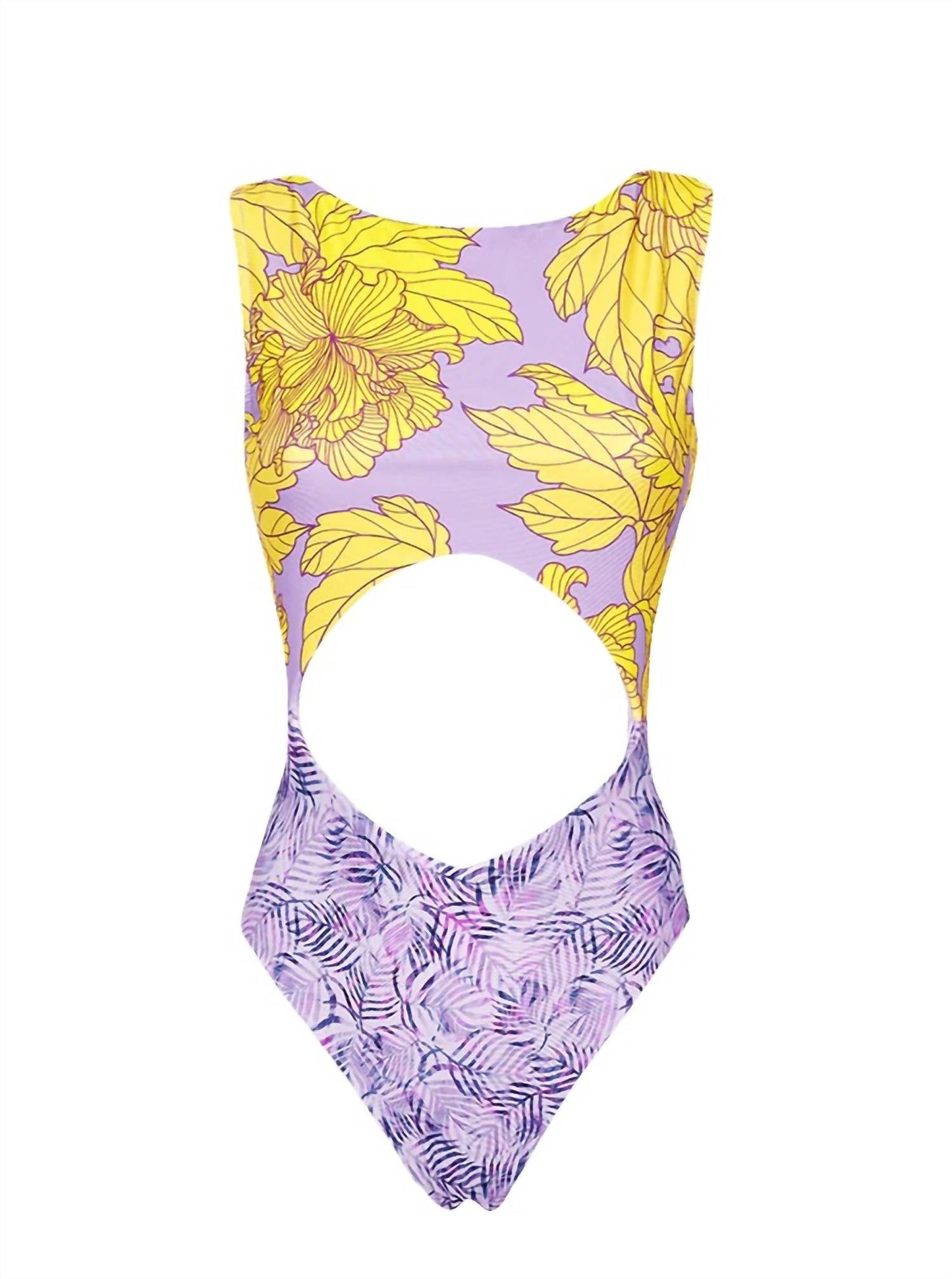 Lia Sahara - Women's Cut Out One Piece + Puffed Sleeves