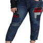 Calça Jeans Ralph Lauren Feminina Patchwork Relaxed Tapered Ankle Jeans Azul Tamanho Pequeno