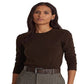 Blusa Ralph Lauren Feminina Manga Longa em Algodão e Mistura de Algodão Marrom Tamanho Médio