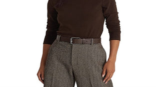 Blusa Ralph Lauren Feminina Manga Longa em Algodão e Mistura de Algodão Marrom Tamanho Médio