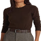 Blusa Ralph Lauren Feminina Manga Longa em Algodão Misto Marrom Tamanho X-G