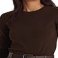 Blusa Ralph Lauren Feminina Manga Longa em Algodão Misto Marrom Tamanho X-G