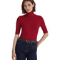 Camisa Ralph Lauren Feminina Stretch Jersey Gola Alta Vermelha Tamanho X-G