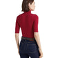 Camisa Ralph Lauren Feminina Stretch Jersey Gola Alta Vermelha Tamanho X-G