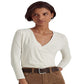 Camiseta Ralph Lauren Feminina Surplice Jersey Branca