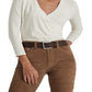 Camiseta Ralph Lauren Feminina Surplice Jersey Branca