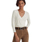 Camiseta Ralph Lauren Feminina Surplice Jersey Branca