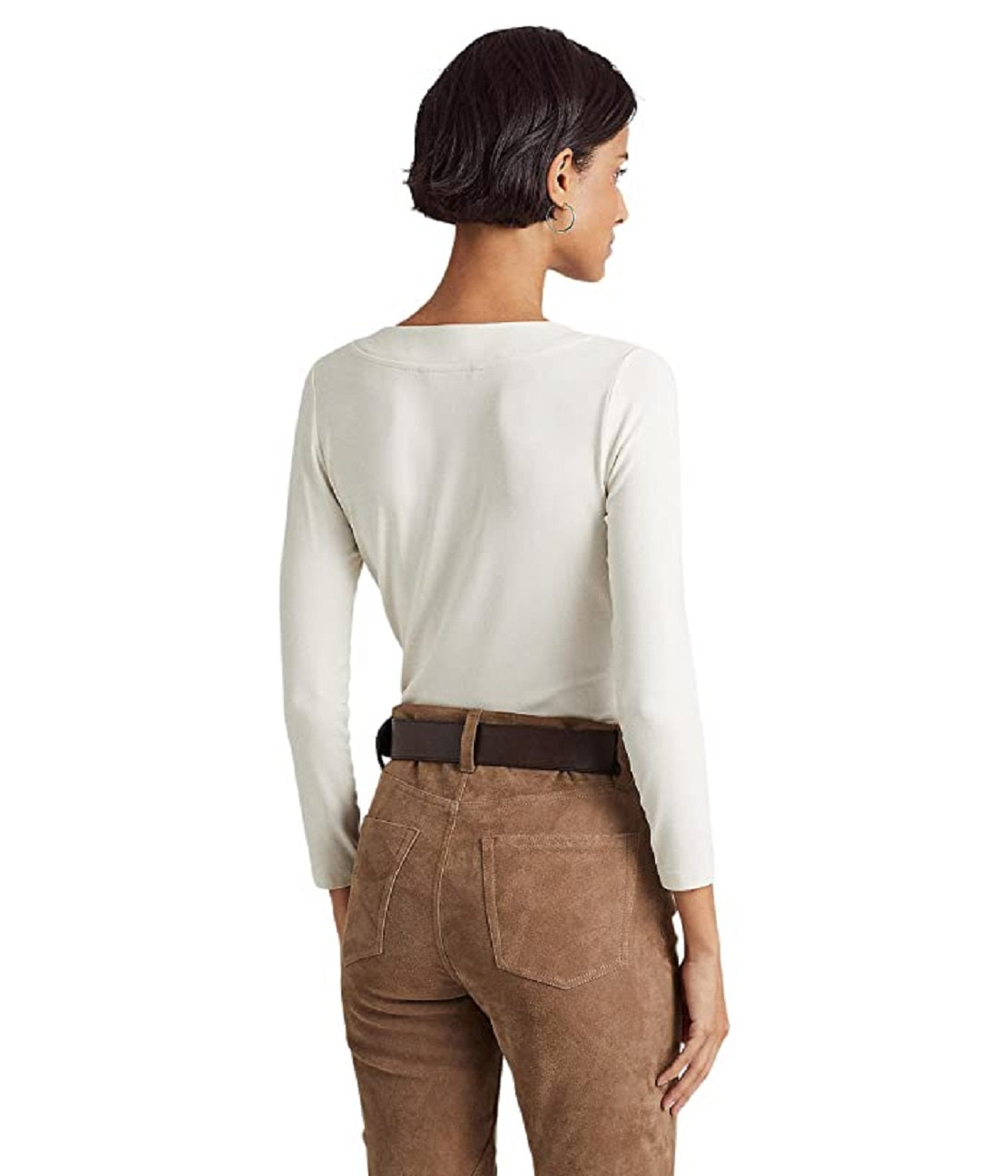 Camiseta Ralph Lauren Feminina Surplice Jersey Branca