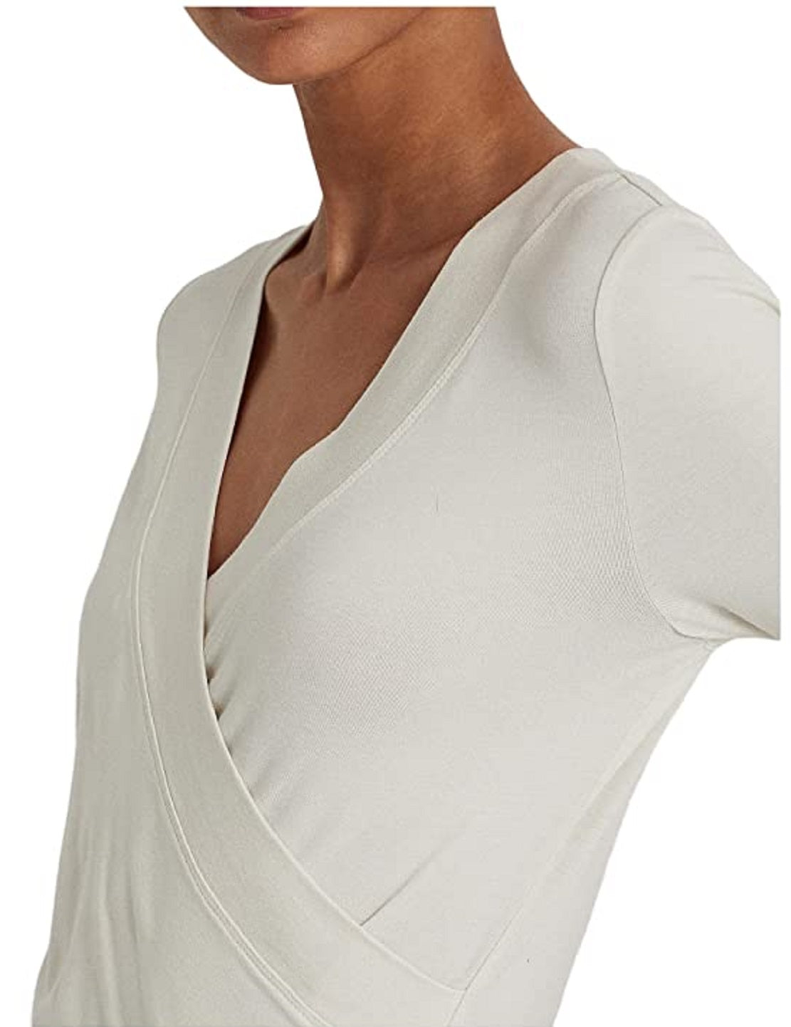 Camiseta Ralph Lauren Feminina Surplice Jersey Branca