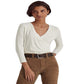 Camiseta Ralph Lauren Feminina Surplice Jersey Branca