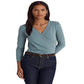 Camiseta Ralph Lauren Feminina Surplice Azul Tamanho X-G