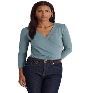 Camiseta Ralph Lauren Feminina Surplice Azul Tamanho X-G