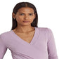 Blusa Ralph Lauren Feminina Surplice Jersey Roxa