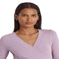 Blusa Ralph Lauren Feminina Surplice Jersey Roxa