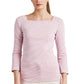 Blusa Ralph Lauren Feminina Listrada de Algodão Elástico Rosa Tamanho X-S