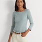 Blusa Ralph Lauren Feminina Listrada de Algodão Elástico Azul Tamanho Grande