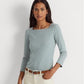 Blusa Ralph Lauren Feminina Listrada de Algodão Elástico Azul Tamanho Grande
