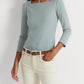 Blusa Ralph Lauren Feminina Listrada de Algodão Elástico Azul Tamanho Grande