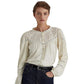 Blusa Ralph Lauren Feminina com Ilhós Bordados em Mistura de Algodão, Branca, Tamanho Médio