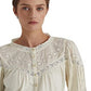Blusa Ralph Lauren Feminina com Ilhós Bordados em Mistura de Algodão, Branca, Tamanho X-G