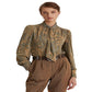 Blusa de malha com decote em V e estampa paisley Ralph Lauren feminina, verde, tamanho X-G