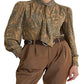 Blusa de malha com decote em V e estampa paisley Ralph Lauren feminina, verde, tamanho X-G