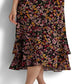 Vestido envelope floral Ralph Lauren feminino, preto, tamanho extragrande