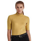 Ralph Lauren Feminino Metálico Stretch Jersey Gola Alta Amarelo Tamanho Grande